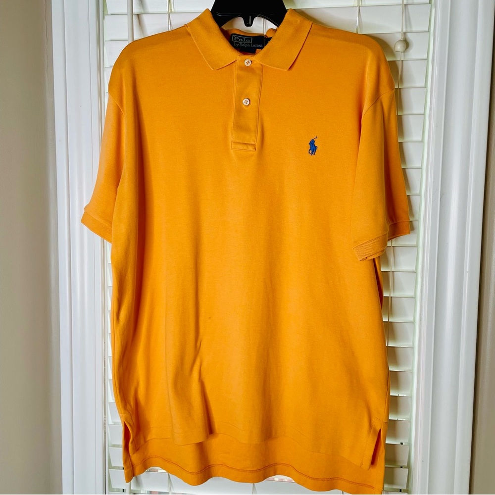 POLO BY RALPH LAUREN MENS SIZE MEDIUM PEACH COLOR COTTON GREAT CONDITION